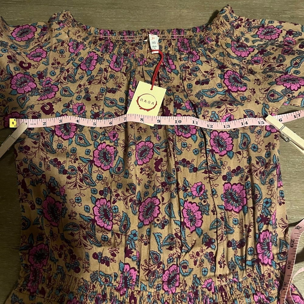 Raga by Anthropologie Jumpsuit Size XS Tassel Waist Tie Pockets Boho - Picture 5 of 8